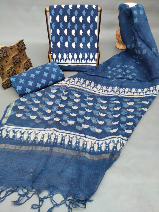 Kota Silk Dupatta With Cotton Top-Bottom Salwar Suit Set - JBKD180