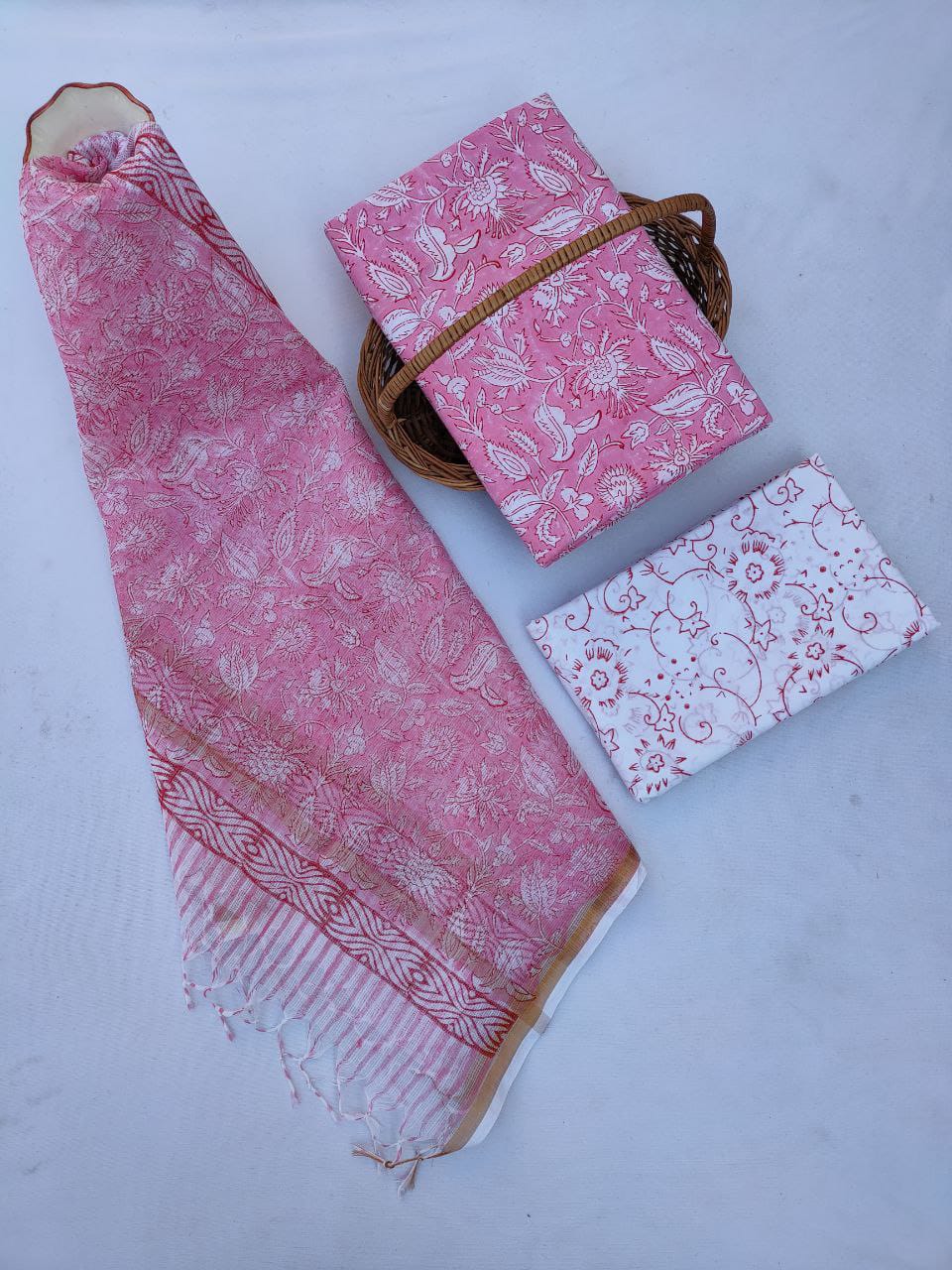 Kota Doriya Dupatta With Cotton Top-Bottom Salwar Suit Set - JBKD222