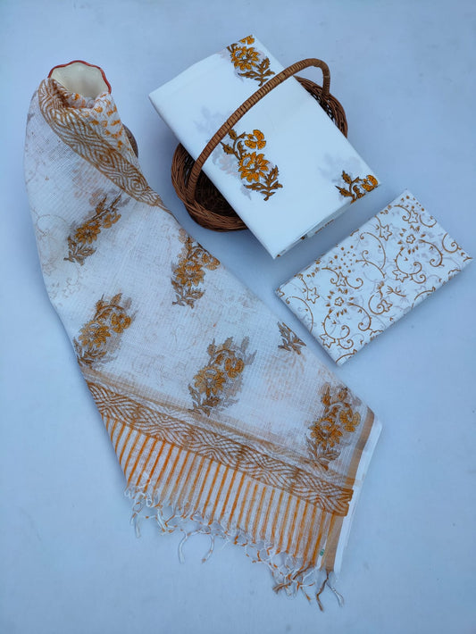 Kota Doriya Dupatta With Cotton Top-Bottom Salwar Suit Set - JBKD202
