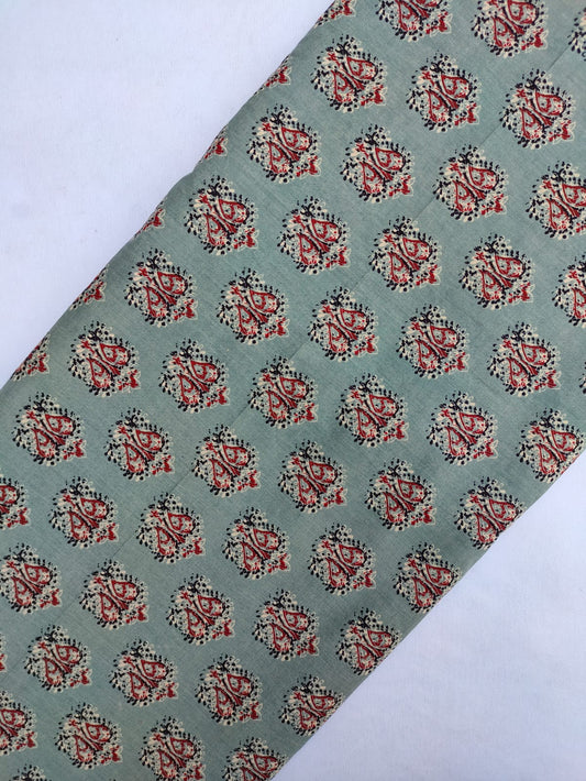 Sanganeri Hand Block Printed Pure Cotton Fabric In Running Length - JBRS581