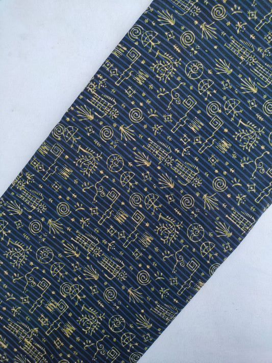 Sanganeri Hand Block Printed Pure Cotton Fabric In Running Length - JBRS582