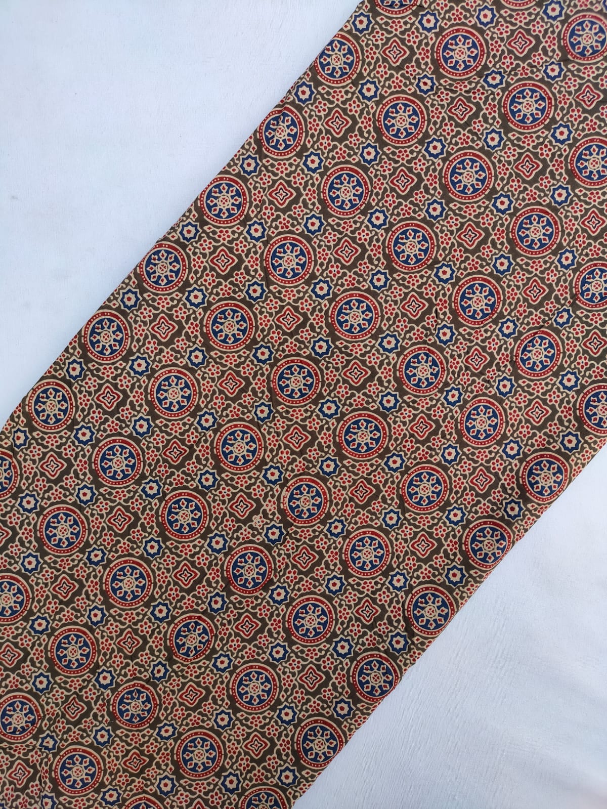 Sanganeri Hand Block Printed Pure Cotton Fabric In Running Length - JBRS601