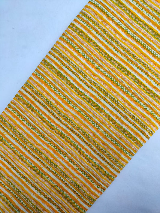 Sanganeri Hand Block Printed Pure Cotton Fabric In Running Length - JBRS570