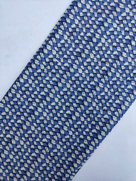 Sanganeri Hand Block Printed Pure Cotton Fabric In Running Length - JBRS571