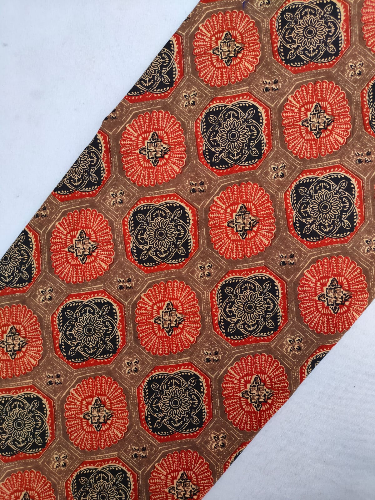 Sanganeri Hand Block Printed Pure Cotton Fabric In Running Length - JBRS627