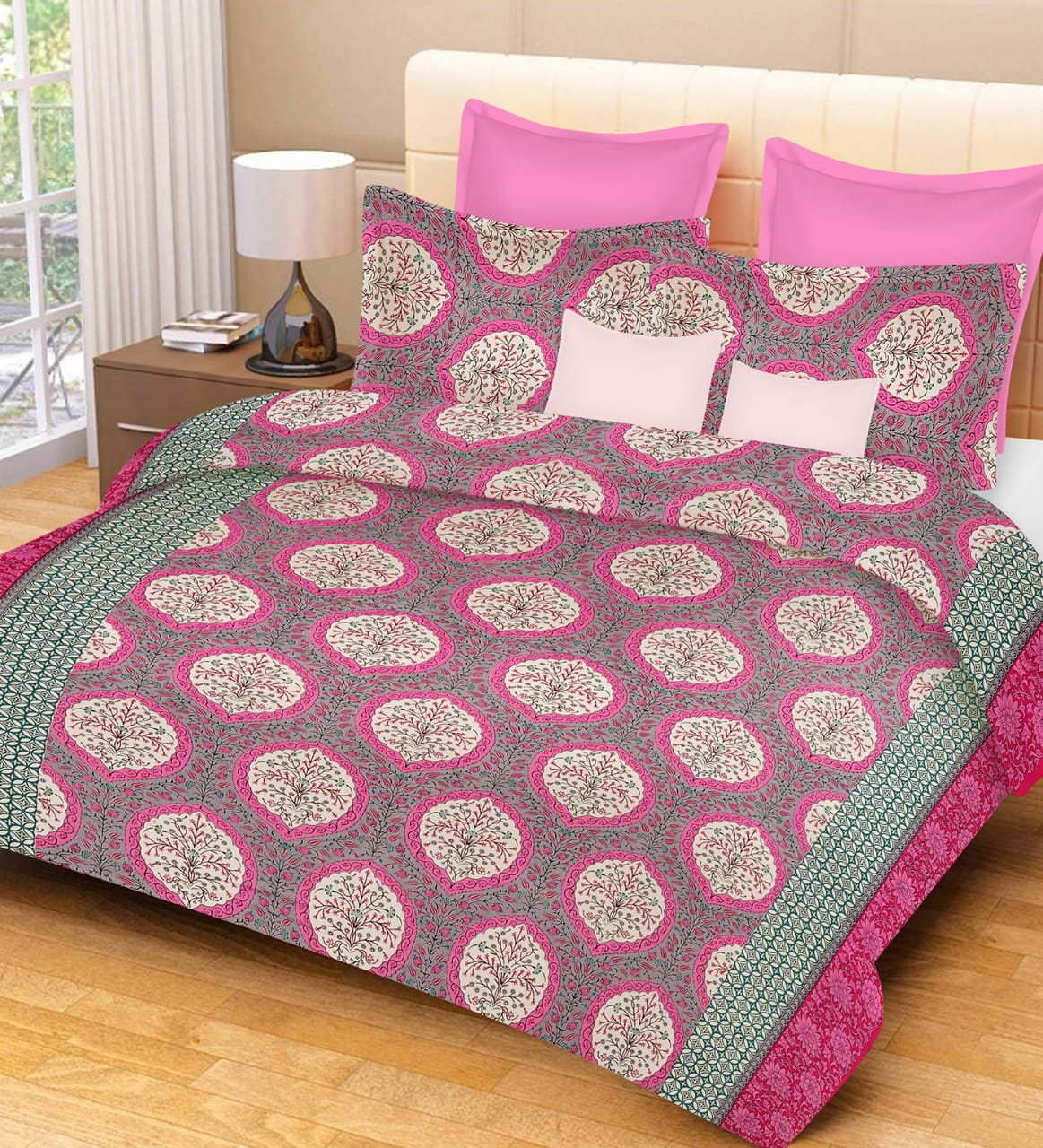 Queen Size ( 90"x108" ) Bedsheet With 2 Pillow Covers - JBNBQ23