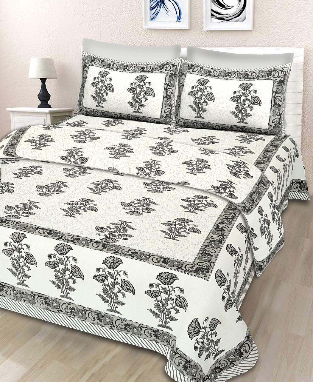 Queen Size ( 90"x108" ) Bedsheet With 2 Pillow Covers - JBNBQ28