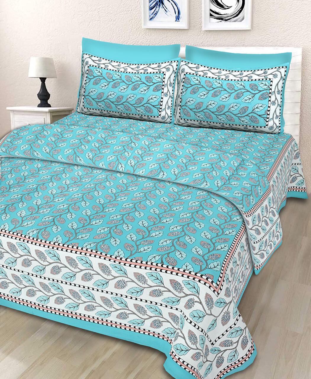 Queen Size ( 90"x108" ) Bedsheet With 2 Pillow Covers - JBNBQ31