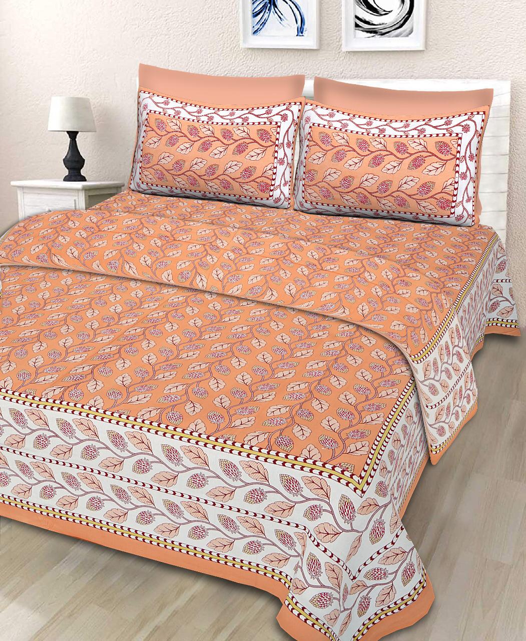 Queen Size ( 90"x108" ) Bedsheet With 2 Pillow Covers - JBNBQ34