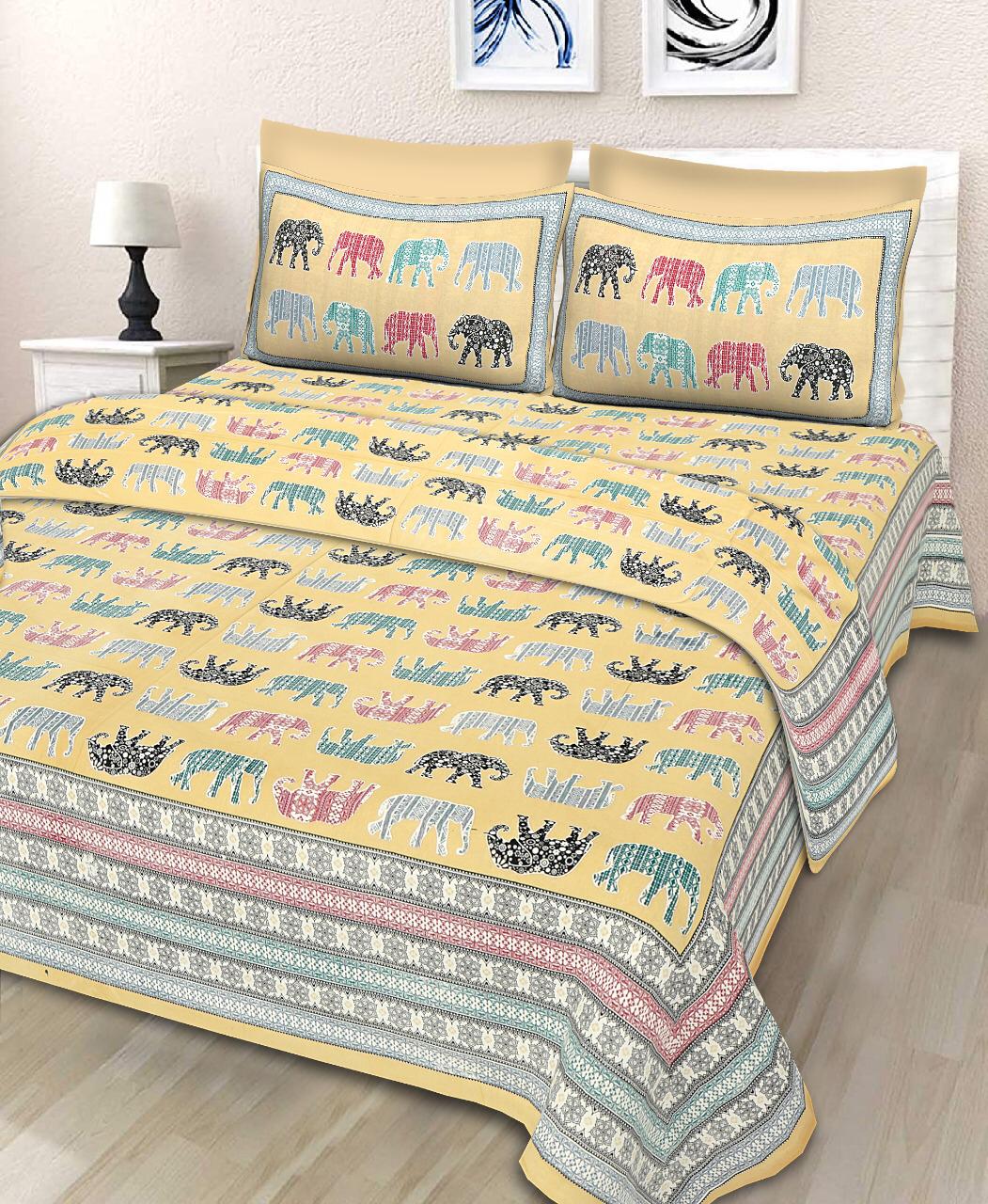 Queen Size ( 90"x108" ) Bedsheet With 2 Pillow Covers - JBNBQ37