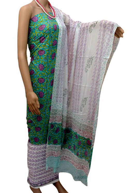 handblock Printed Cotton salwar-Suit