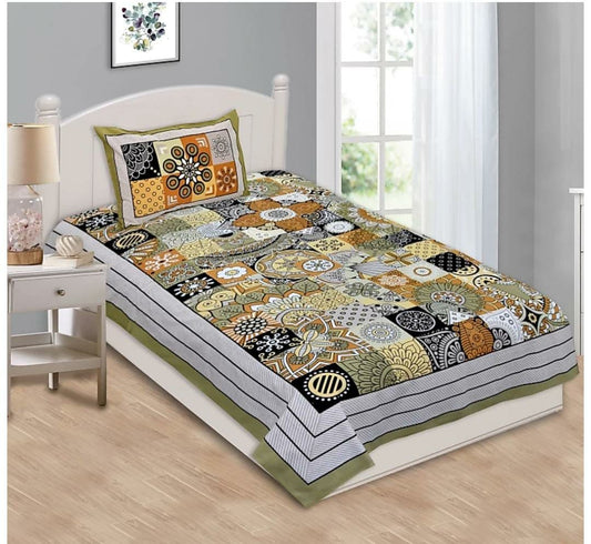 Single Bedsheet 64"x90" With 2 Pillow Covers - JBNBS1