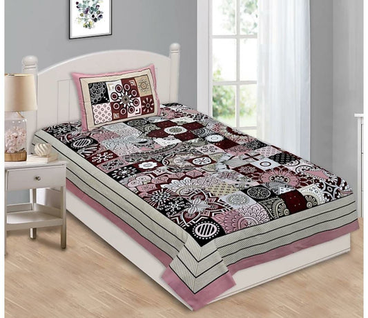 Single Bedsheet 64"x90" With 2 Pillow Covers - JBNBS15