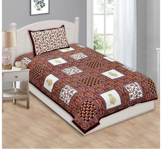 Single Bedsheet 64"x90" With 2 Pillow Covers - JBNBS17
