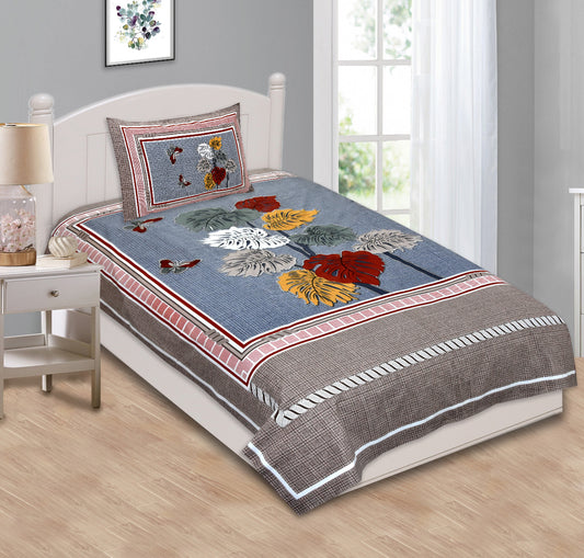 Single Bedsheet 64"x90" With 2 Pillow Covers - JBNBS20