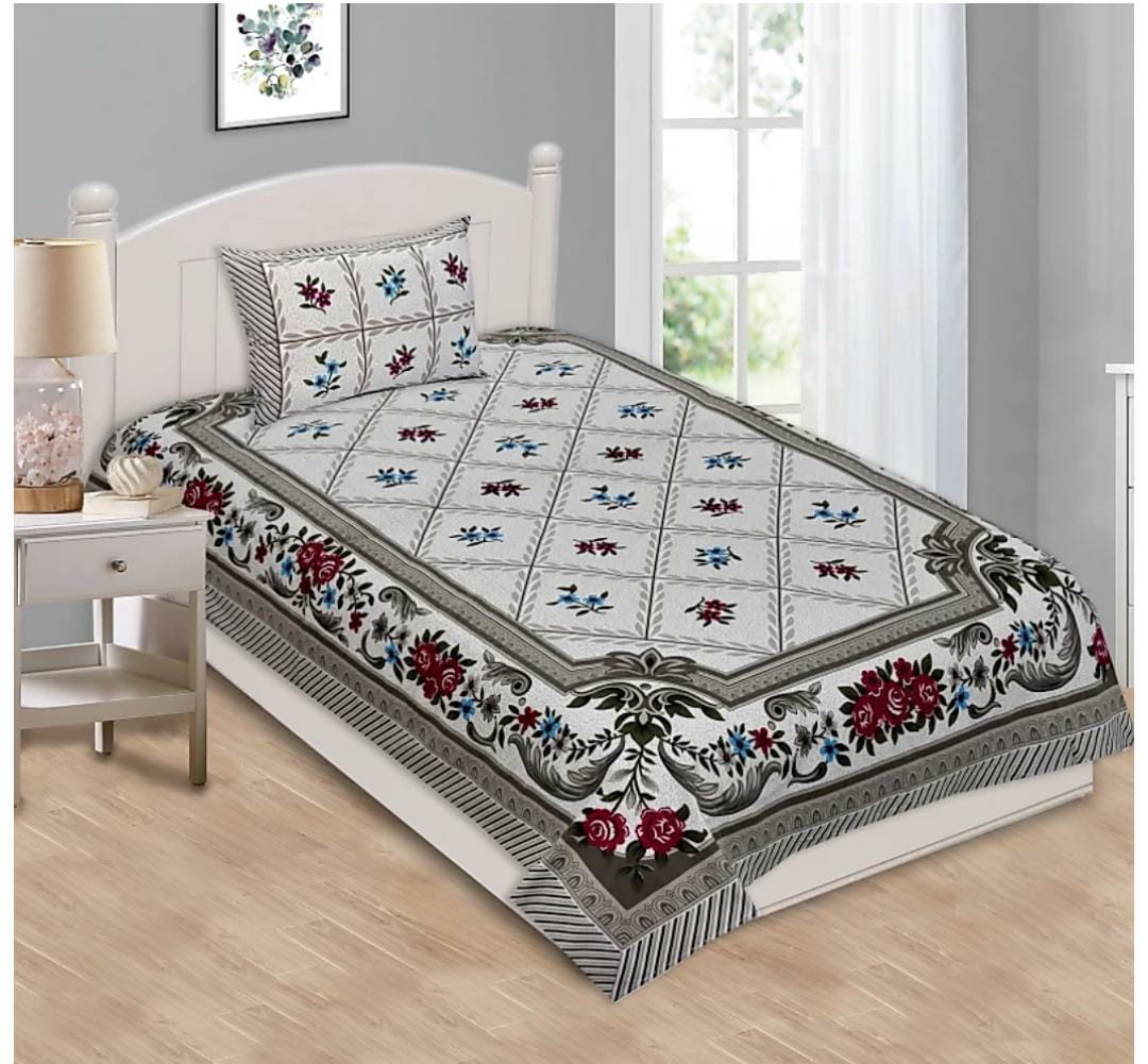 Single Bedsheet 64"x90" With 2 Pillow Covers - JBNBS3