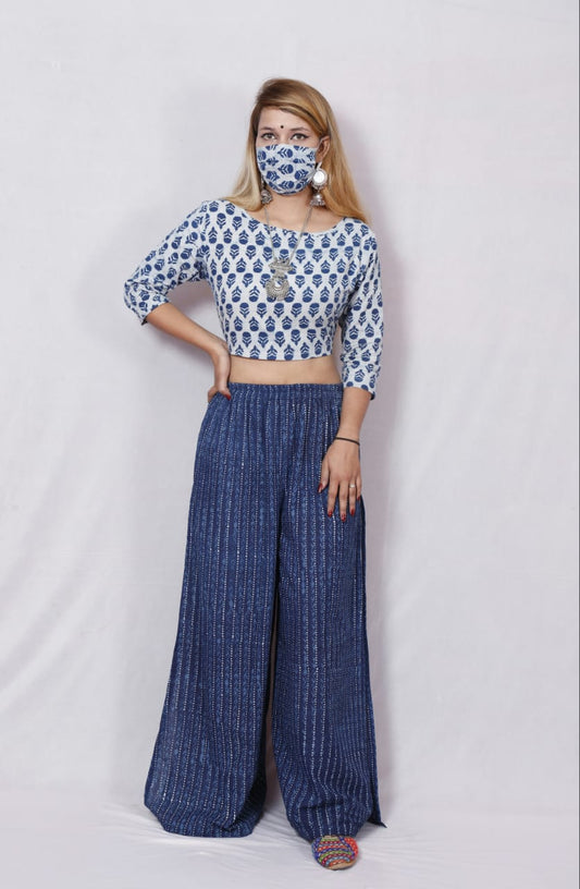 Crop Top and Palazzo Set