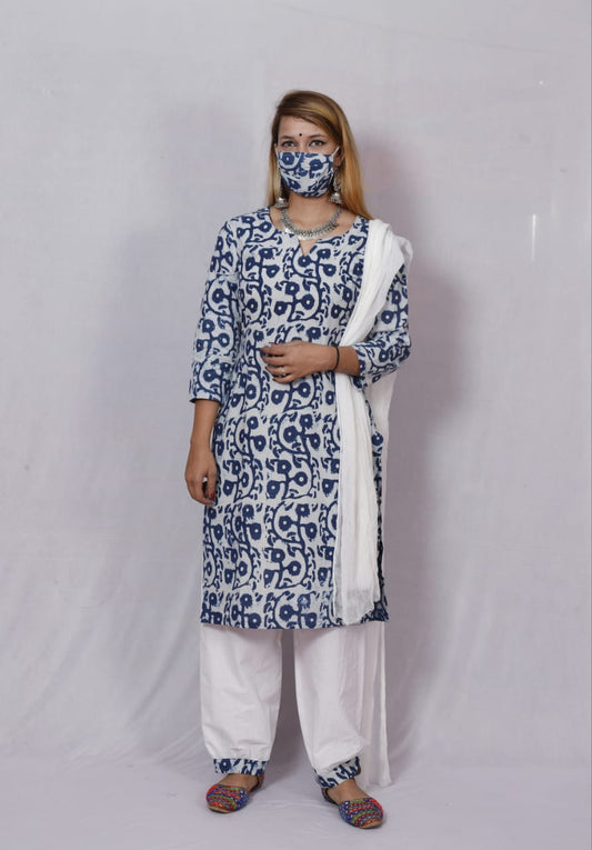 Indigo Print Kurta
