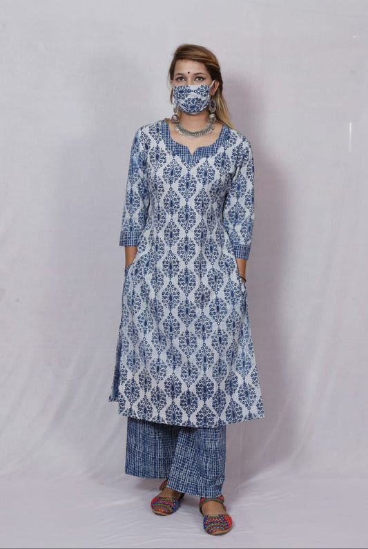 Block Printed Kurta Palazzo set