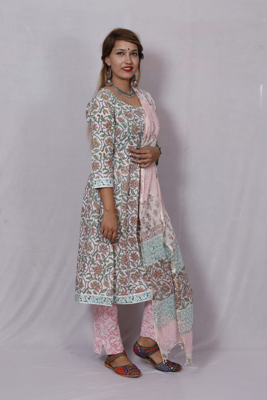 Fully Stitched Salwar Suits with Kota Doriya Dupatta
