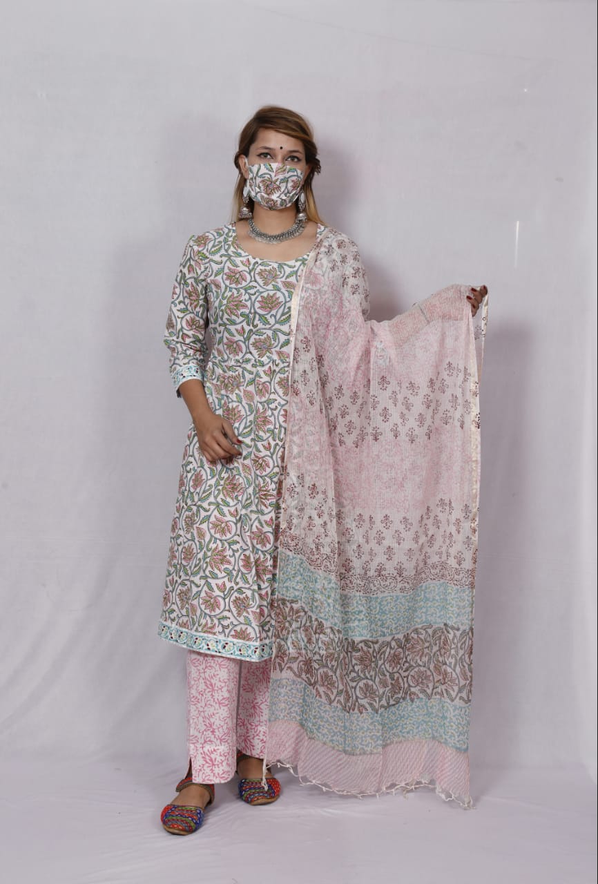 Fully Stitched Salwar Suits with Kota Doriya Dupatta