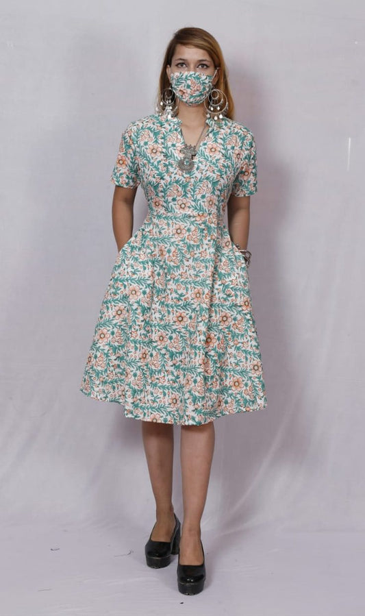 Block Printed Cotton Dress