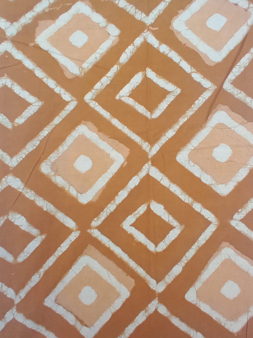 Mustard Geometric Dabu Print Pure Cotton Fabric - JBR12