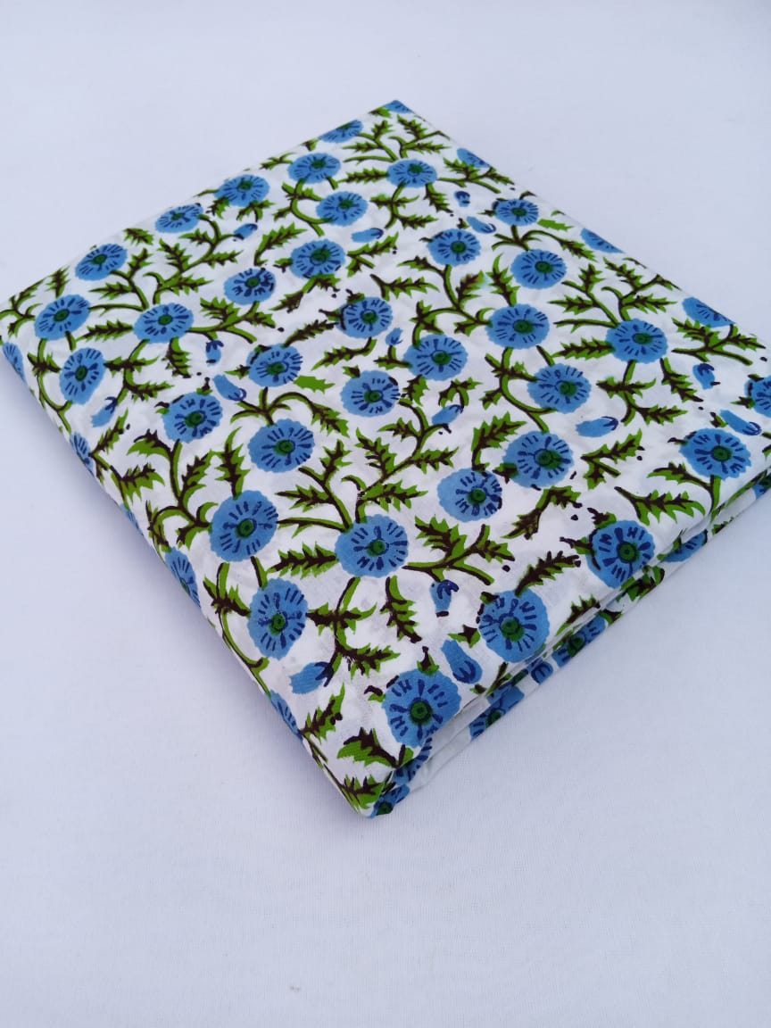Multi Floral Hand Block Printed Fabric