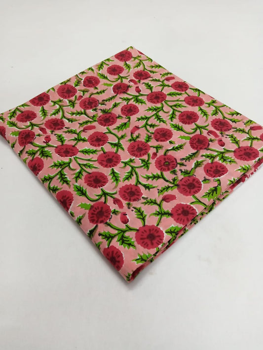 Pure Cotton Hand Block Printed Fabric