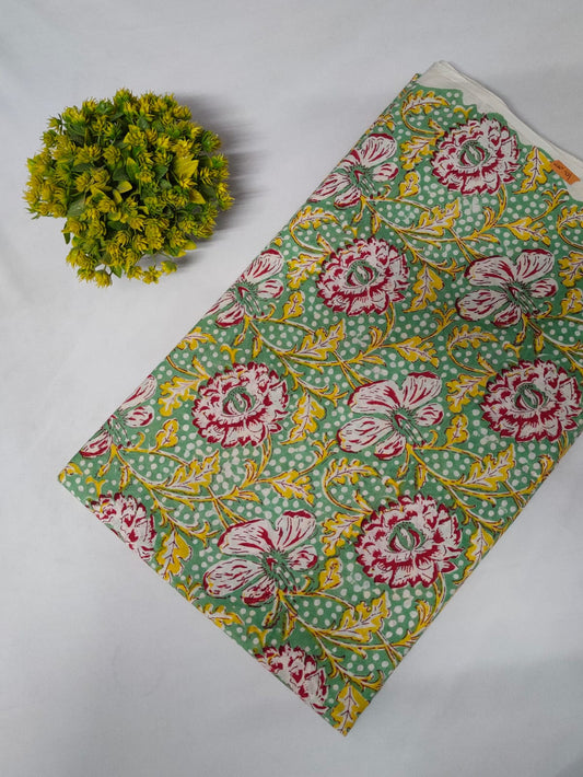 Hand Block Printed Pure Cotton Fabric - JBRBK1-10
