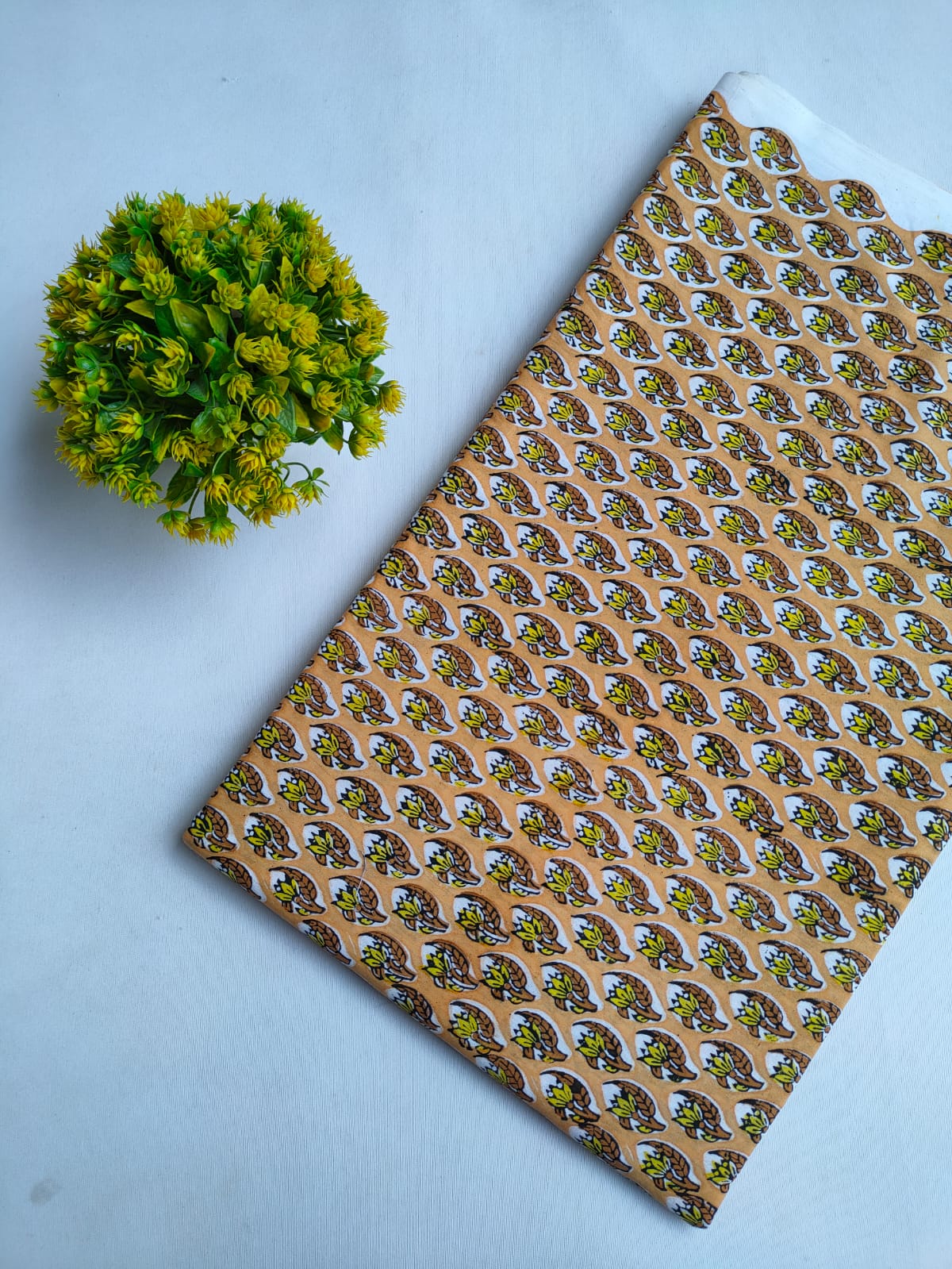 Hand Block Printed Pure Cotton Fabric - JBRO4