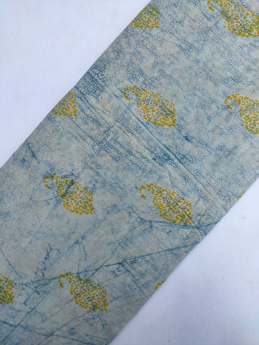 Jaipuri Hand Block Printed Pure Cotton Fabric In Running Length - JBRS443