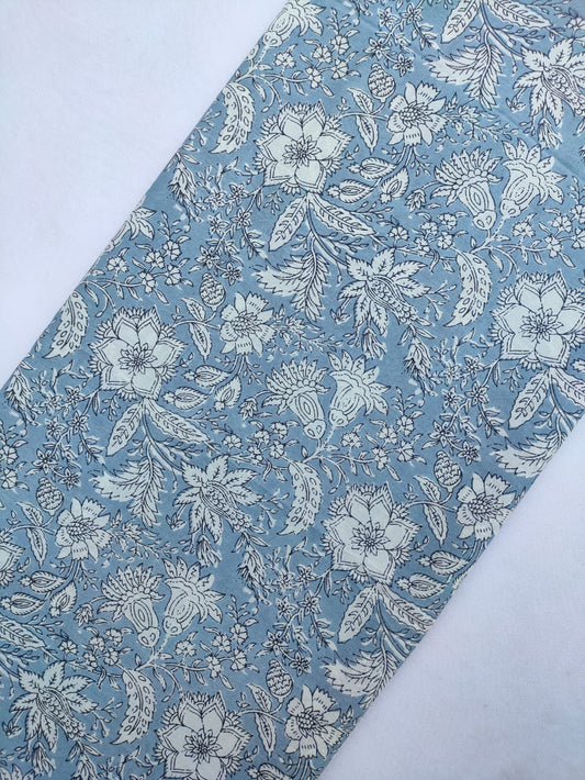 Jaipuri Hand Block Printed Pure Cotton Fabric In Running Length - JBRS535