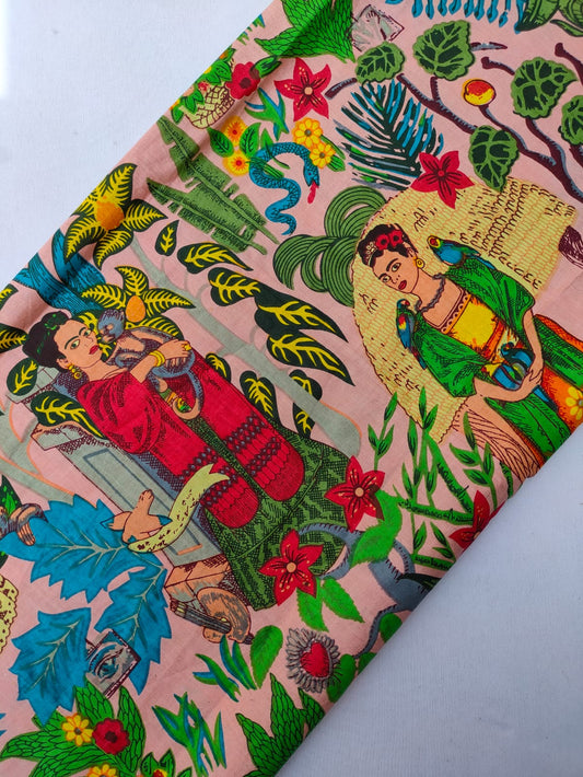 Jaipuri Hand Block Printed Pure Cotton Fabric In Running Length - JBRS544