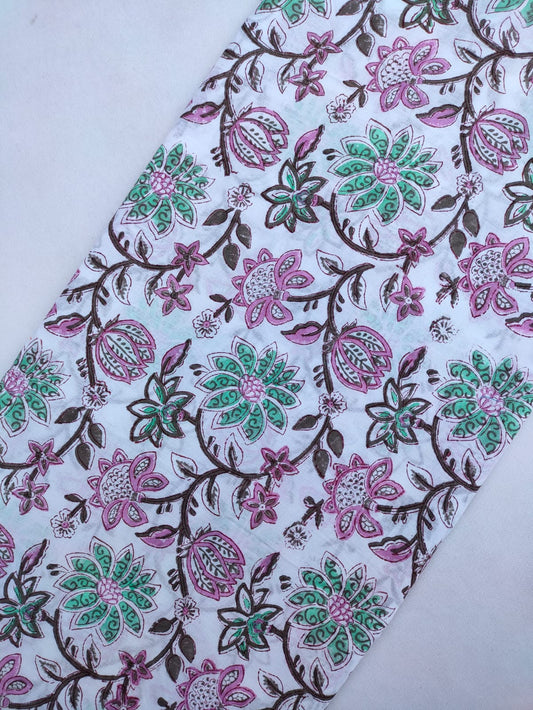 Jaipuri Hand Block Printed Pure Cotton Fabric In Running Length - JBRS550