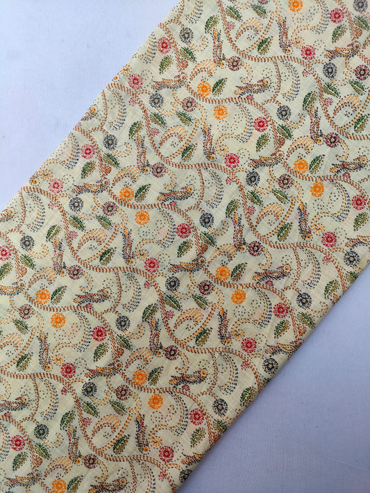 Jaipuri Hand Block Printed Pure Cotton Fabric In Running Length - JBRS551