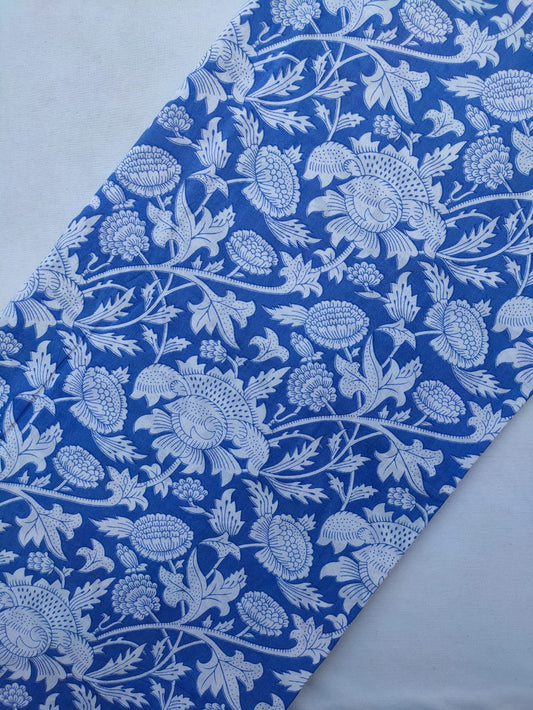 Jaipuri Hand Block Printed Pure Cotton Fabric In Running Length - JBRS552