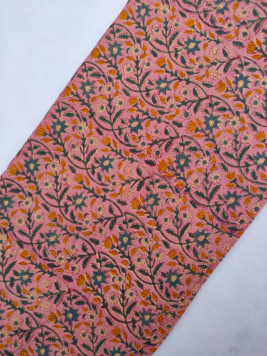 Jaipuri Hand Block Printed Pure Cotton Fabric In Running Length - JBRS555