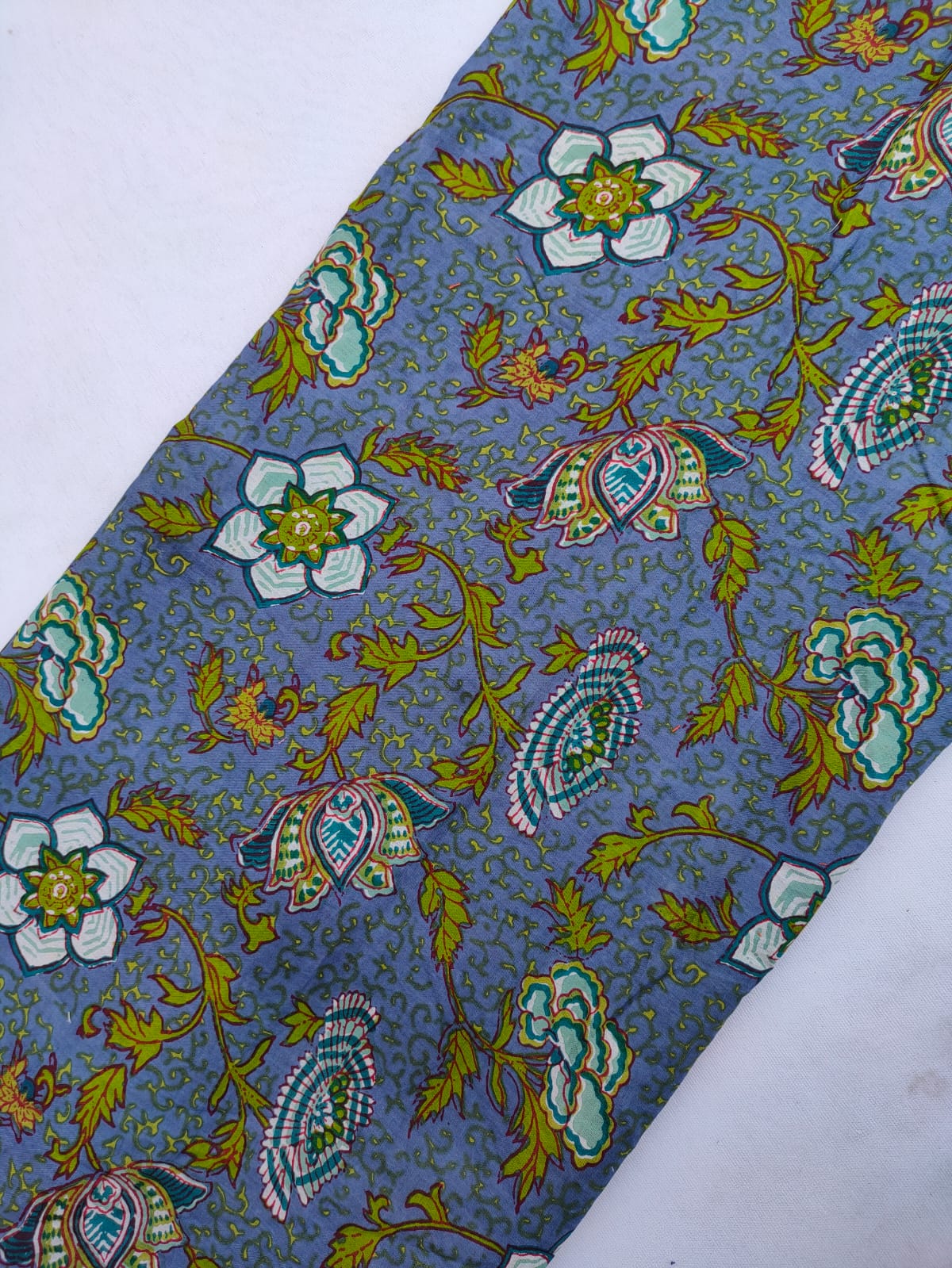 Jaipuri Hand Block Printed Pure Cotton Fabric In Running Length - JBRS557