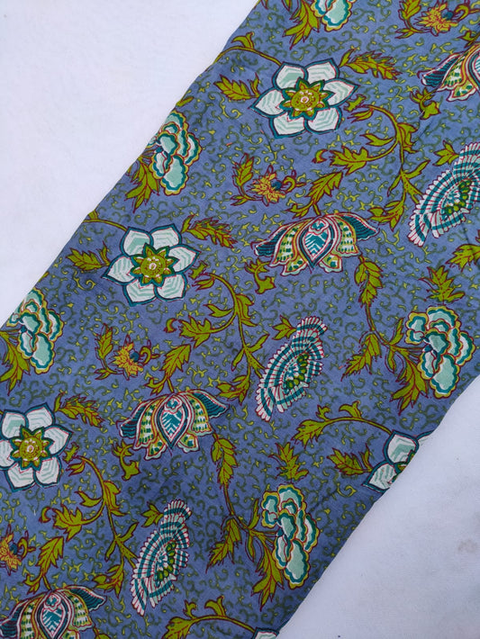 Jaipuri Hand Block Printed Pure Cotton Fabric In Running Length - JBRS557