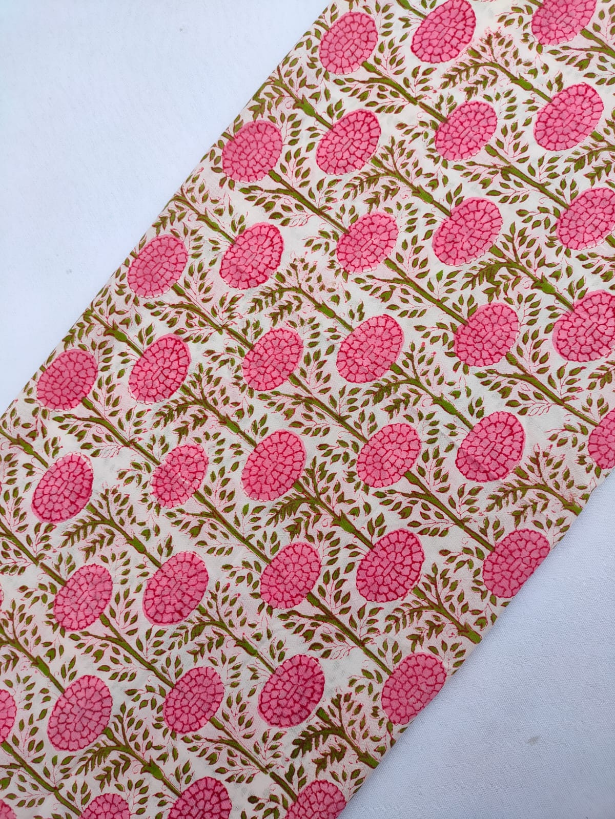 Jaipuri Hand Block Printed Pure Cotton Fabric In Running Length - JBRS564