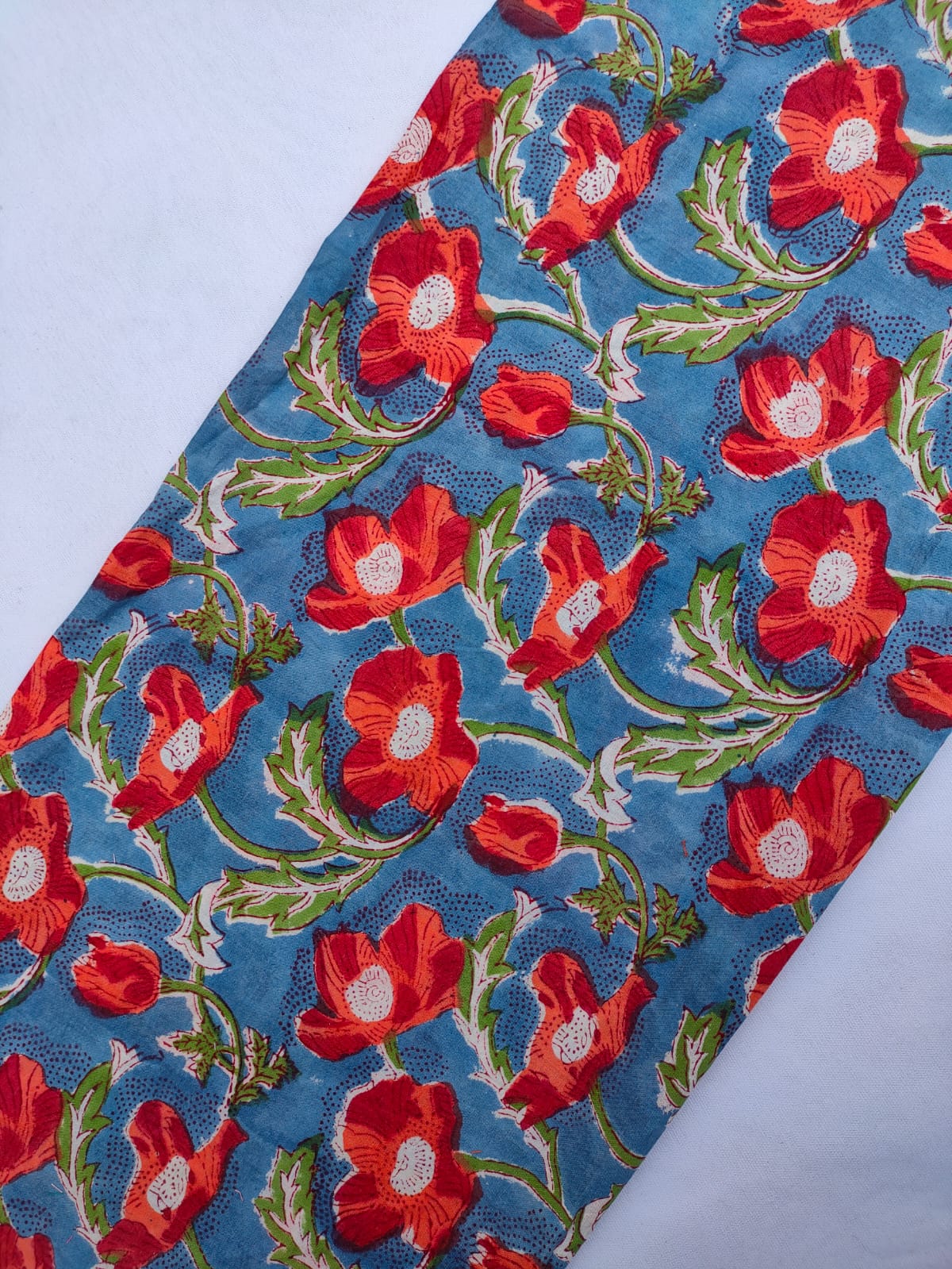 Jaipuri Hand Block Printed Pure Cotton Fabric In Running Length - JBRS565