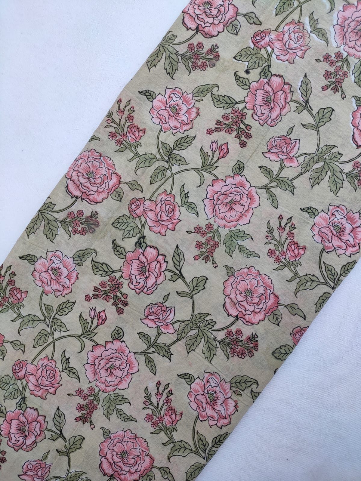 Jaipuri Hand Block Printed Pure Cotton Fabric In Running Length - JBRS566