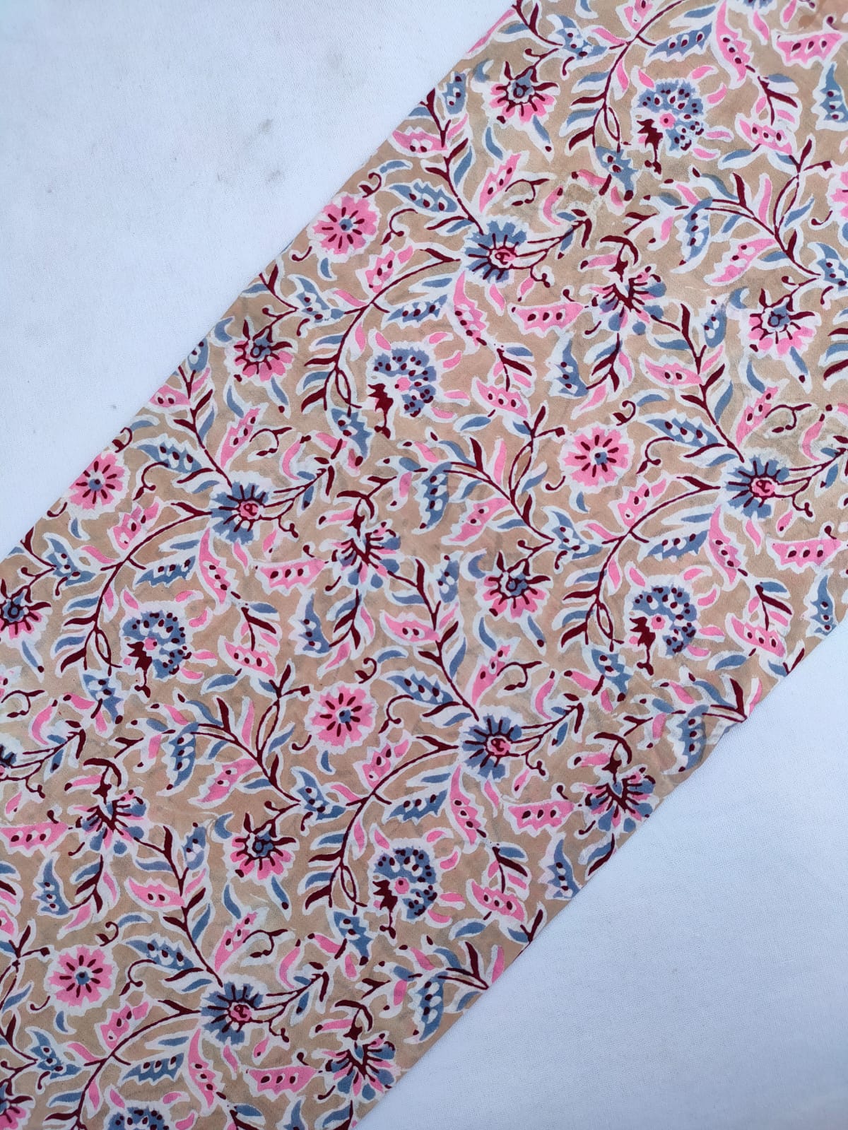 Jaipuri Hand Block Printed Pure Cotton Fabric In Running Length - JBRS458