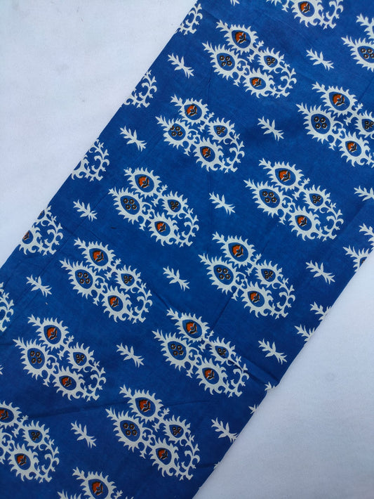Jaipuri Hand Block Printed Pure Cotton Fabric In Running Length - JBRS464
