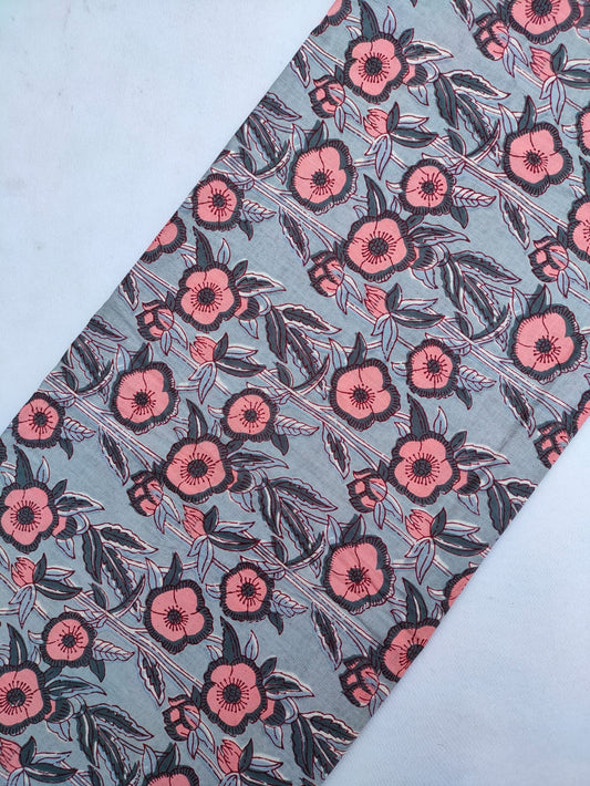 Jaipuri Hand Block Printed Pure Cotton Fabric In Running Length - JBRS465
