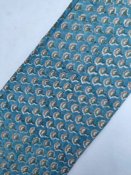 Jaipuri Hand Block Printed Pure Cotton Fabric In Running Length - JBRS466