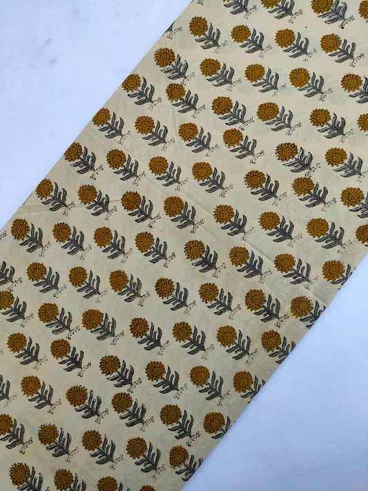 Jaipuri Hand Block Printed Pure Cotton Fabric In Running Length - JBRS483