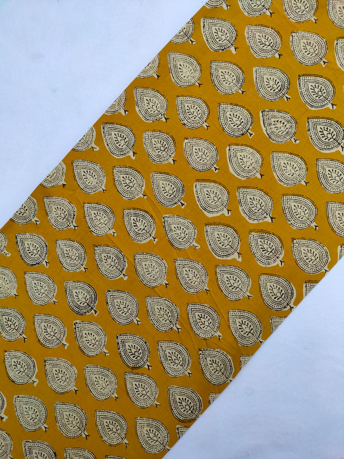 Jaipuri Hand Block Printed Pure Cotton Fabric In Running Length - JBRS487