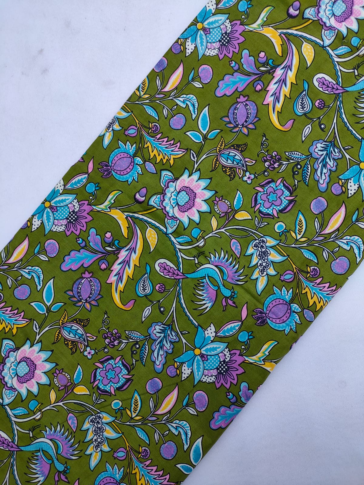 Jaipuri Hand Block Printed Pure Cotton Fabric In Running Length - JBRS489